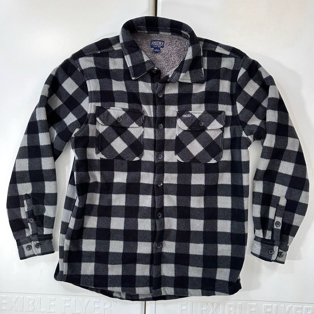 Smith’s Workwear Sherpa Lined Flannel Jacket Buffalo Plaid Men’s Large